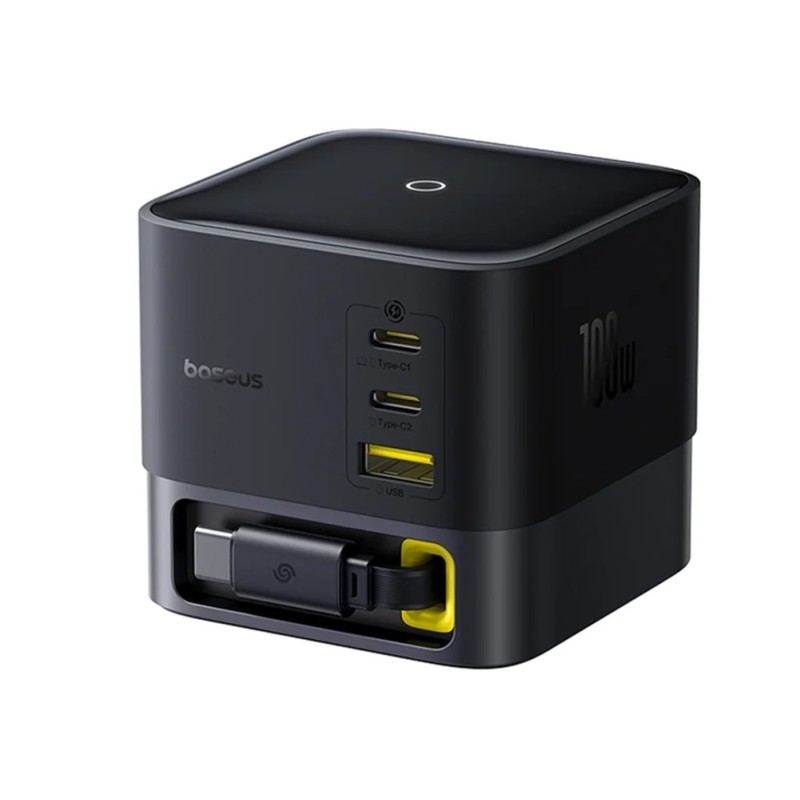 Baseus Charger Desktop - 100W 3C+U SUPER GAN Retractable Cable 100W EU — Buy in Cyprus with Fast Delivery