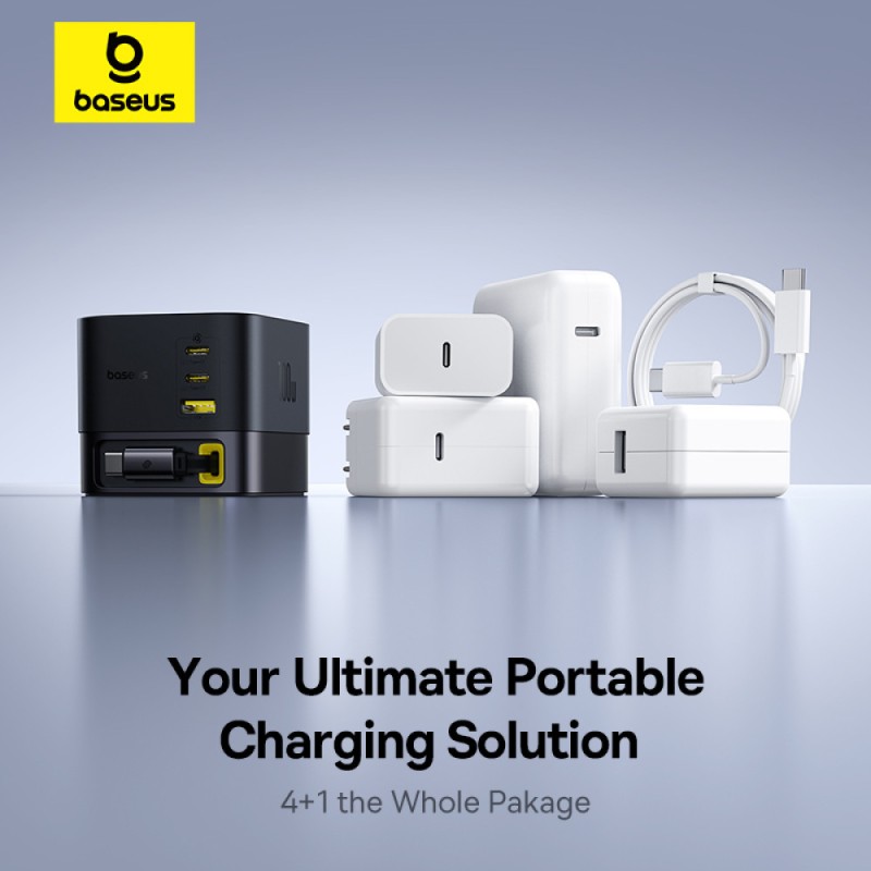 Baseus Charger Desktop - 100W 3C+U SUPER GAN Retractable Cable 100W EU — Buy in Cyprus with Fast Delivery