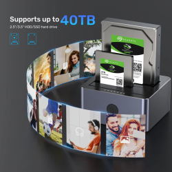 Unitek SATA6G Dual Bay HDD Docking Station - Y-3026 - Alum Black — Buy in Cyprus with Fast Delivery