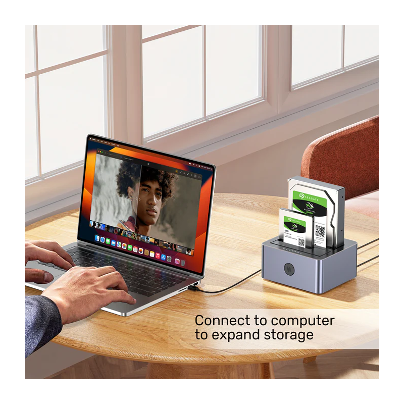 Unitek SATA6G Dual Bay HDD Docking Station - Y-3026 - Alum Black — Buy in Cyprus with Fast Delivery