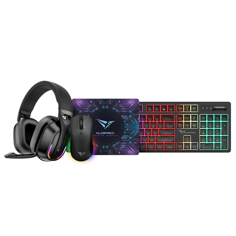 Alcatroz X-Craft - 4in1 Gaming Set Keyb+Mouse+Mat+H set Rechargeable NEXUS Black — Buy in Cyprus with Fast Delivery
