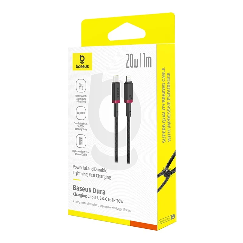 Baseus Cable Lightning to USB-C Dura Series - Braided 2.0m Black — Buy in Cyprus with Fast Delivery