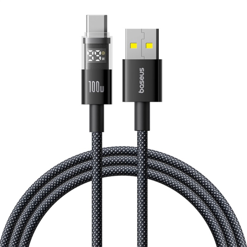 Baseus Cable USB-C to USB-A Display 2 Series Braided 100W 1.0m Black - Characteristics — Buy in Cyprus with Fast Delivery