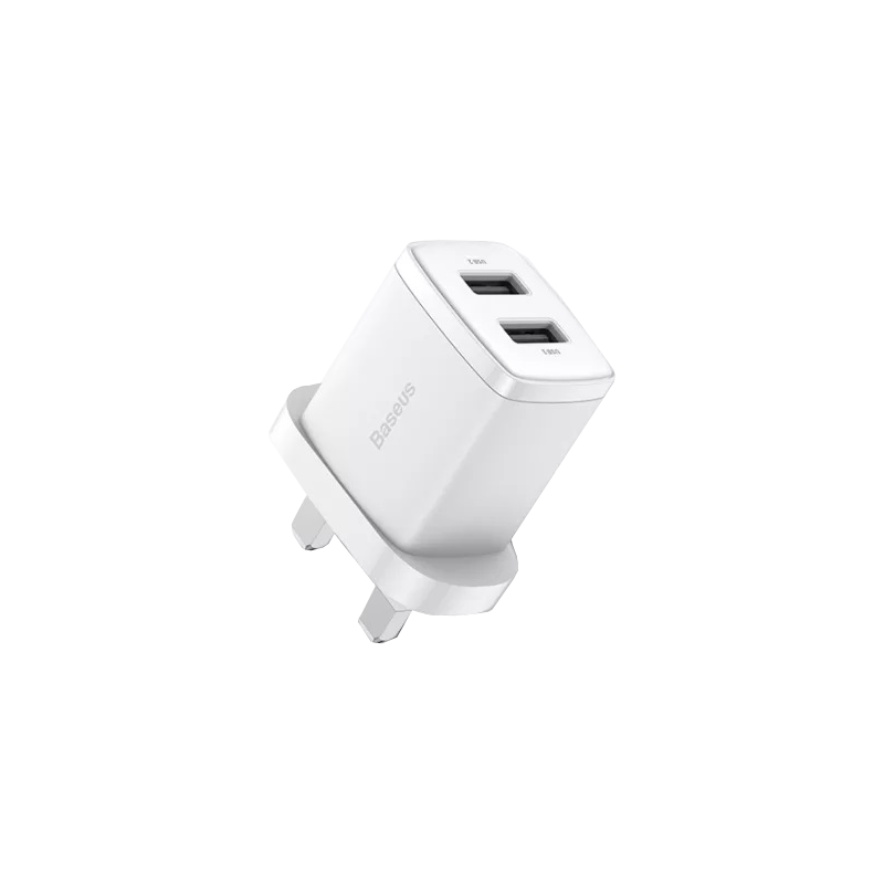 Baseus Charger Wall - 2xUSBA - 2.1A - UK - White — Buy in Cyprus with Fast Delivery