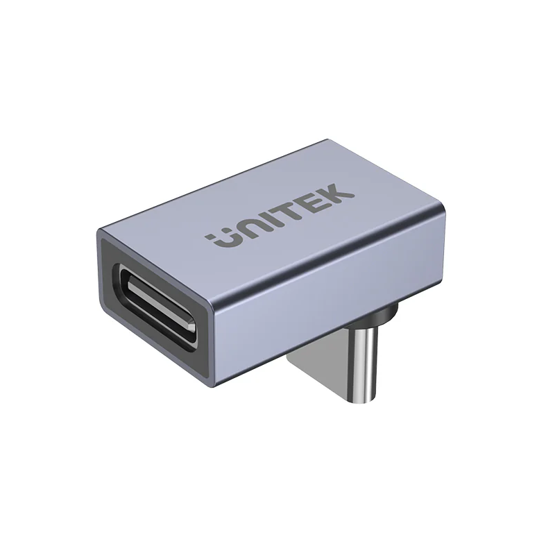 Unitek USB-C 4.0 Male to Female Adaptor - A1039GY - 90degrees (Back) — Buy in Cyprus with Fast Delivery