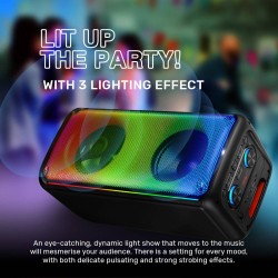 SonicGear 2 x 8'' Portable Karaoke Speaker with Voice Changer - AudioXPro800HD - 2 x Wireless Microphones included