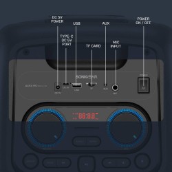 SonicGear 2 x 8'' Portable Karaoke Speaker with Voice Changer - AudioXPro800HD - 2 x Wireless Microphones included
