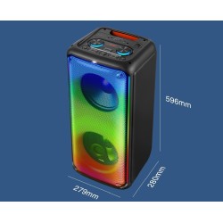 SonicGear 2 x 8'' Portable Karaoke Speaker with Voice Changer - AudioXPro800HD - 2 x Wireless Microphones included