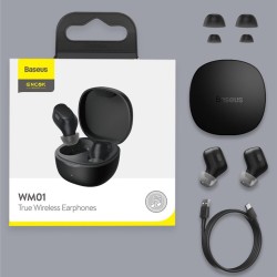 Baseus Headphones In Ear TWS Encok - WM01 - Black — Buy in Cyprus with Fast Delivery
