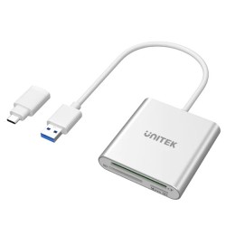 Unitek Card Reader - Y-9313D - USB-A C 3.0 Aluminium SD Micro SD CF Card Reader — Buy in Cyprus with Fast Delivery