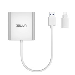 Unitek Card Reader - Y-9313D - USB-A C 3.0 Aluminium SD Micro SD CF Card Reader — Buy in Cyprus with Fast Delivery
