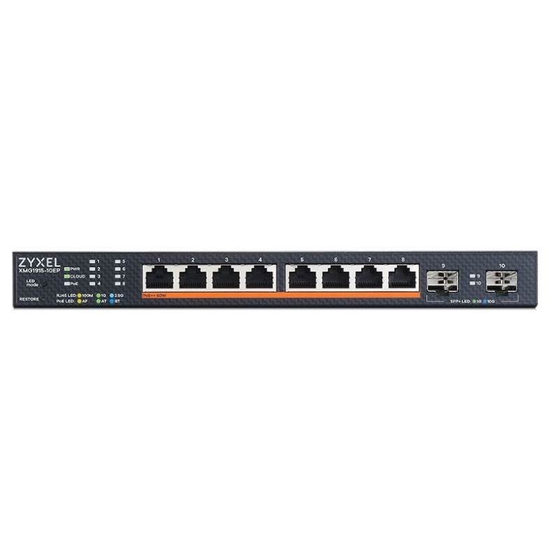 Zyxel 10-Port 2.5G Multi-Gig PoE Cloud Managed Switch - XMG1915-10EP - 8 x PoE 130W — Buy in Cyprus with Fast Delivery