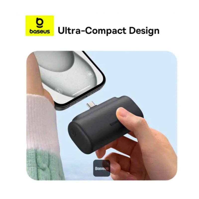 Baseus Powerbank - 20W 5000mAh Plug-In USB-C 20W Black — Buy in Cyprus with Fast Delivery