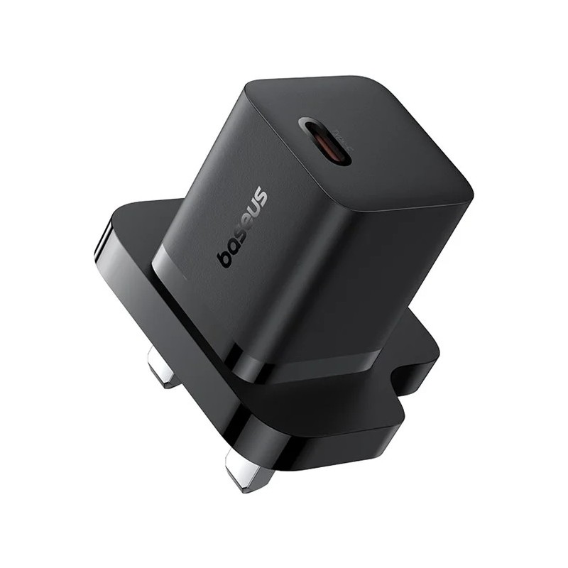 Baseus Charger Wall 30W USB-C UK MINI GaN5 Black - Wall UK 30W USB-C MINI GaN5 Black — Buy in Cyprus with Fast Delivery