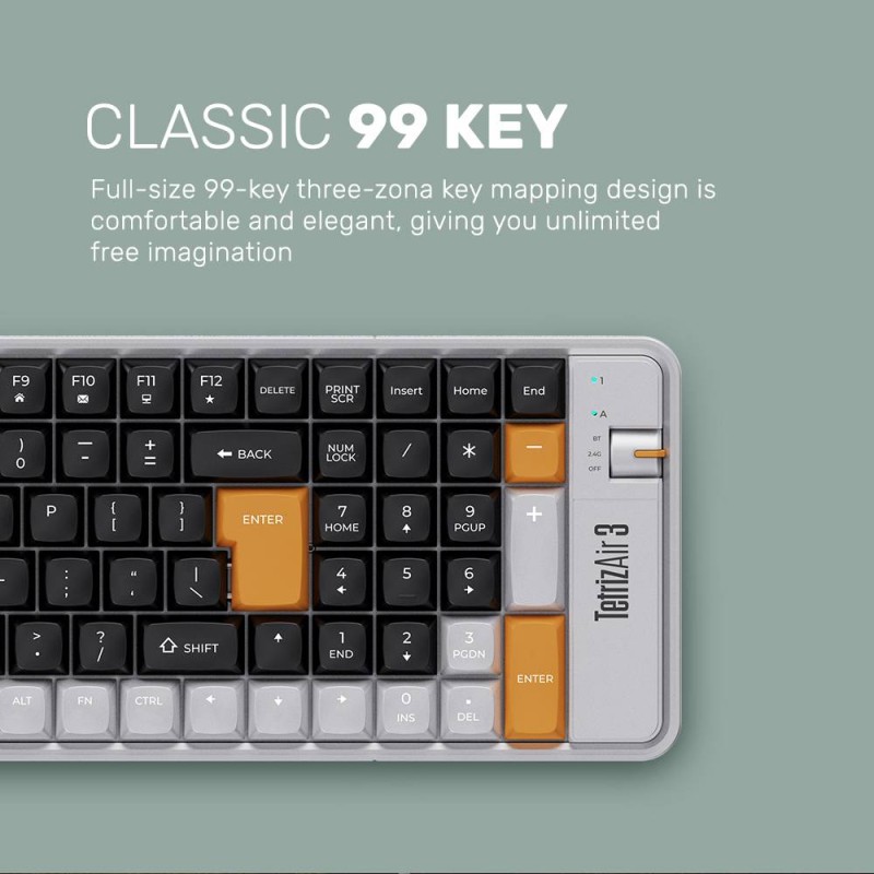 Alcatroz Tetriz Wireless Keyboard - Air 3 - 2.4G+BT Autumn Black — Buy in Cyprus with Fast Delivery