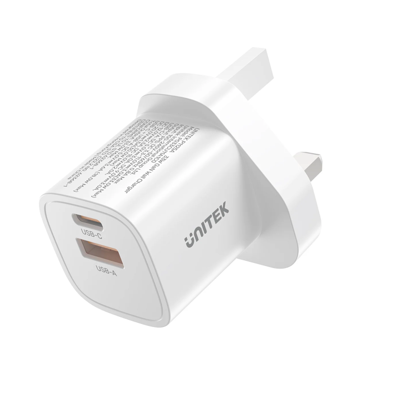 Unitek 33W Wall Charger USB-C PD & QC 3.0 UK - P1125AWH - White — Buy in Cyprus with Fast Delivery