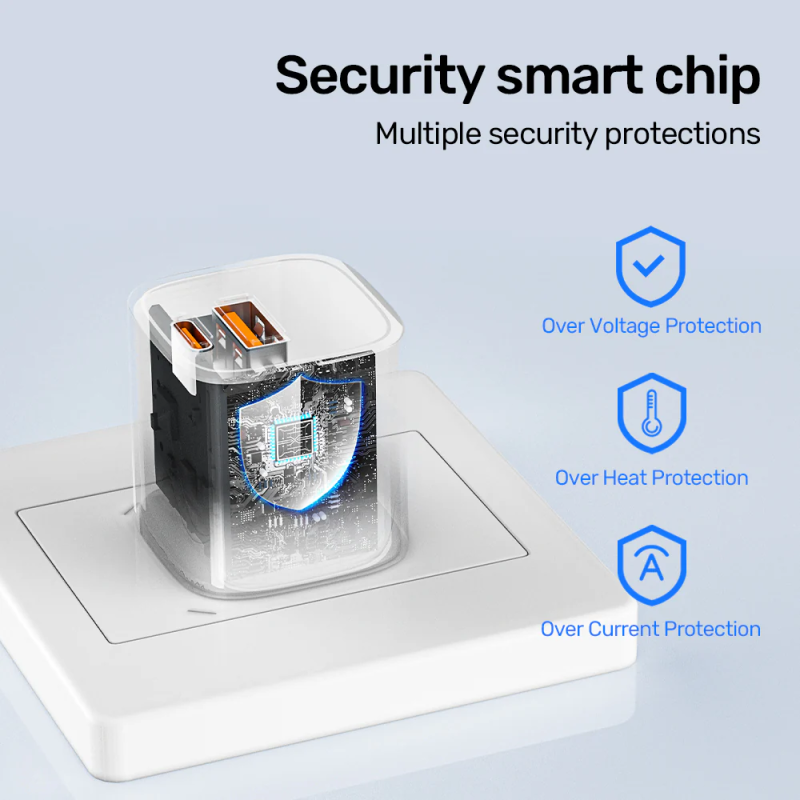 Unitek 33W Wall Charger USB-C PD & QC 3.0 UK - P1125AWH - White — Buy in Cyprus with Fast Delivery