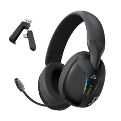 Armaggeddon Gaming Headset - COSMIC-V - USB+3.5mm+2.4G+BT PU Leather Ultraclear Black — Buy in Cyprus with Fast Delivery