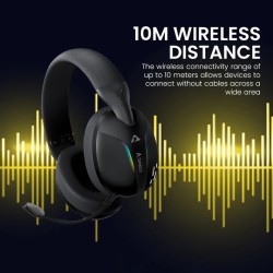 Armaggeddon Gaming Headset - COSMIC-V - USB+3.5mm+2.4G+BT PU Leather Ultraclear Black — Buy in Cyprus with Fast Delivery