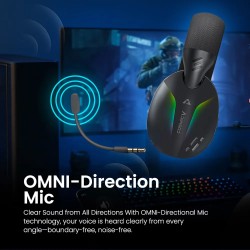 Armaggeddon Gaming Headset - COSMIC-V - USB+3.5mm+2.4G+BT PU Leather Ultraclear Black — Buy in Cyprus with Fast Delivery