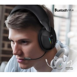 Armaggeddon Gaming Headset - COSMIC-V - USB+3.5mm+2.4G+BT PU Leather Ultraclear Black — Buy in Cyprus with Fast Delivery