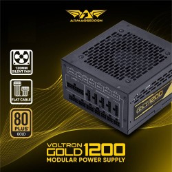 Armaggeddon Gaming PSU 1200W Modular & Certified 80+ VOLTRON GOLD 1200 Black - 1200W, Modular, 80+ VOLTRON GOLD, 1200 Black