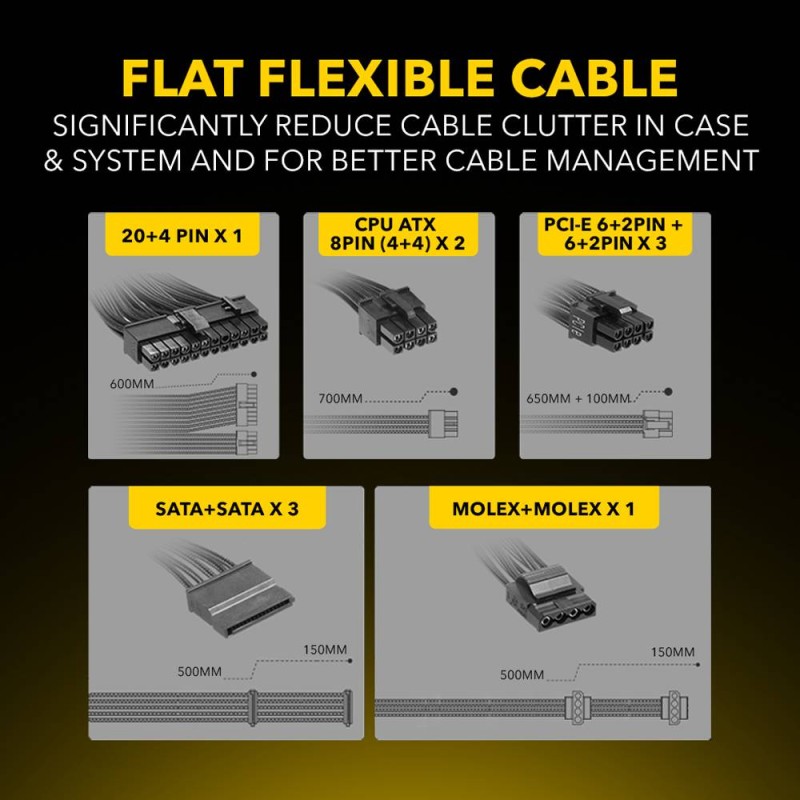 Armaggeddon Gaming PSU 1200W Modular & Certified 80+ VOLTRON GOLD 1200 Black - 1200W, Modular, 80+ VOLTRON GOLD, 1200 Black