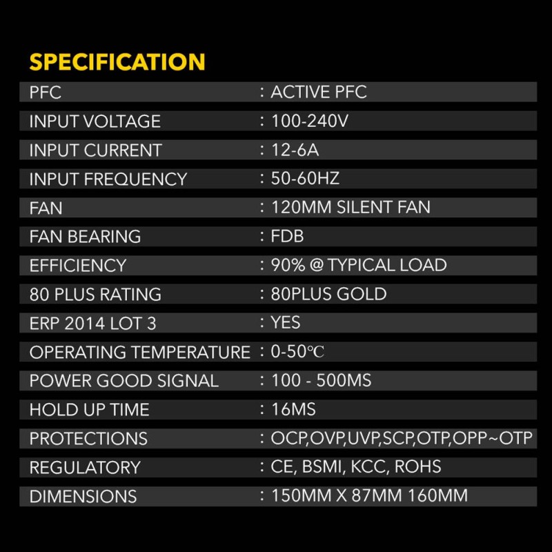 Armaggeddon Gaming PSU 1200W Modular & Certified 80+ VOLTRON GOLD 1200 Black - 1200W, Modular, 80+ VOLTRON GOLD, 1200 Black