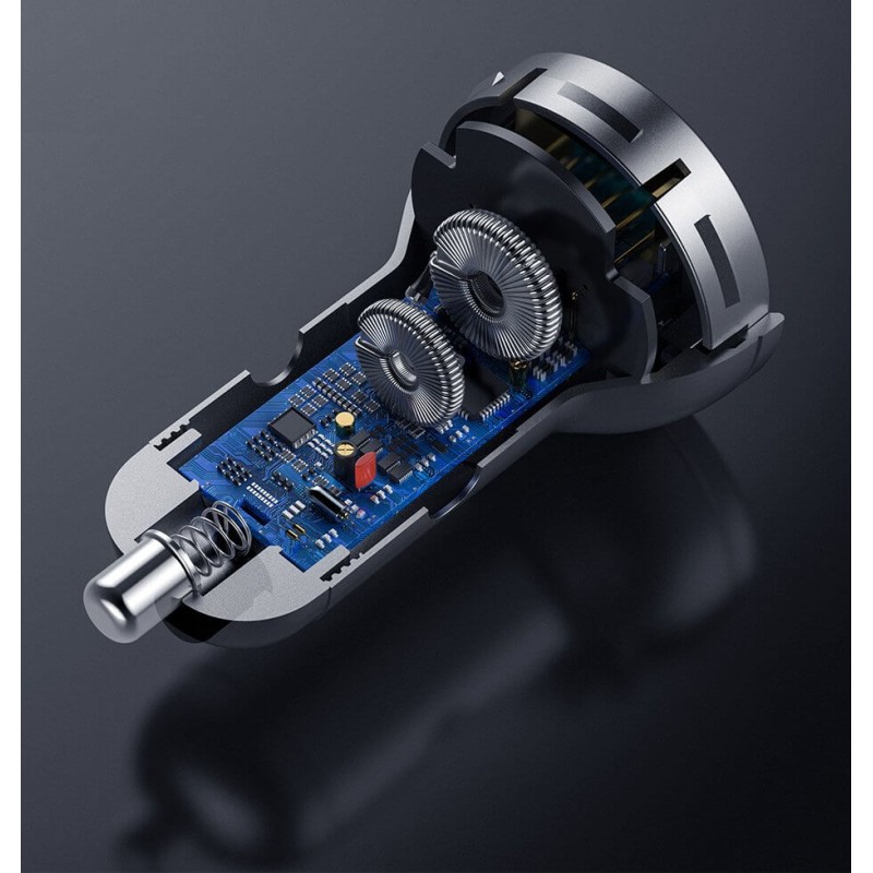 Baseus Digital Display Dual USB 24W Car Charger - Black — Buy in Cyprus with Fast Delivery