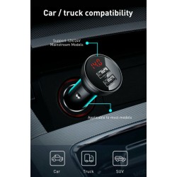 Baseus Digital Display Dual USB 24W Car Charger - Black — Buy in Cyprus with Fast Delivery