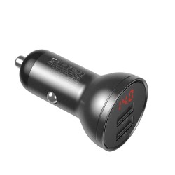 Baseus Digital Display Dual USB 24W Car Charger - Black — Buy in Cyprus with Fast Delivery