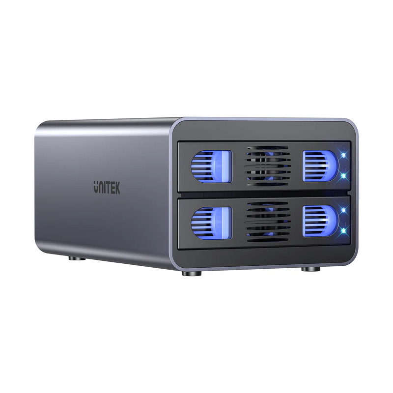 Unitek USB-A 2-Bay External SATA HDD Enclosure - S1308B - with RAID — Buy in Cyprus with Fast Delivery