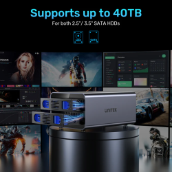 Unitek USB-A 2-Bay External SATA HDD Enclosure - S1308B - with RAID — Buy in Cyprus with Fast Delivery