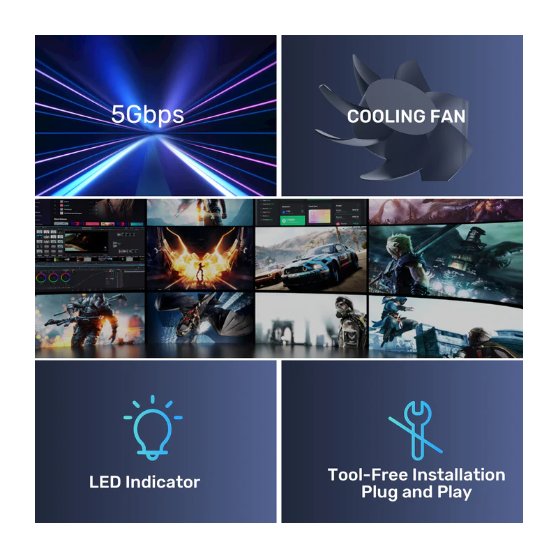 Unitek USB-A 2-Bay External SATA HDD Enclosure - S1308B - with RAID — Buy in Cyprus with Fast Delivery