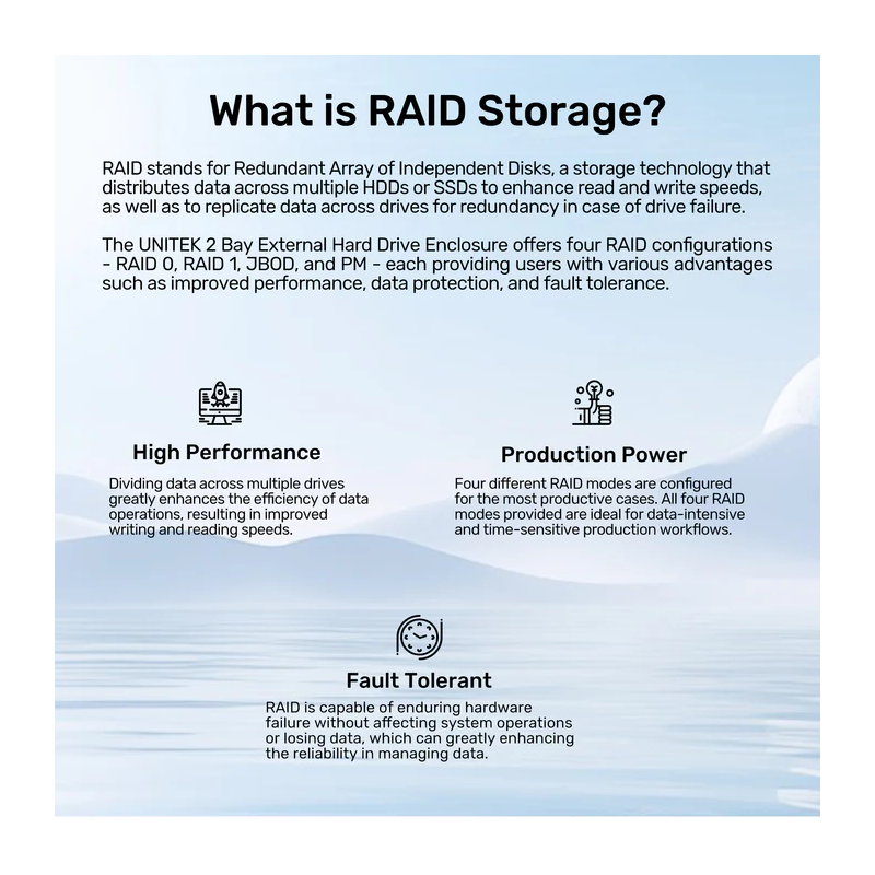 Unitek USB-A 2-Bay External SATA HDD Enclosure - S1308B - with RAID — Buy in Cyprus with Fast Delivery