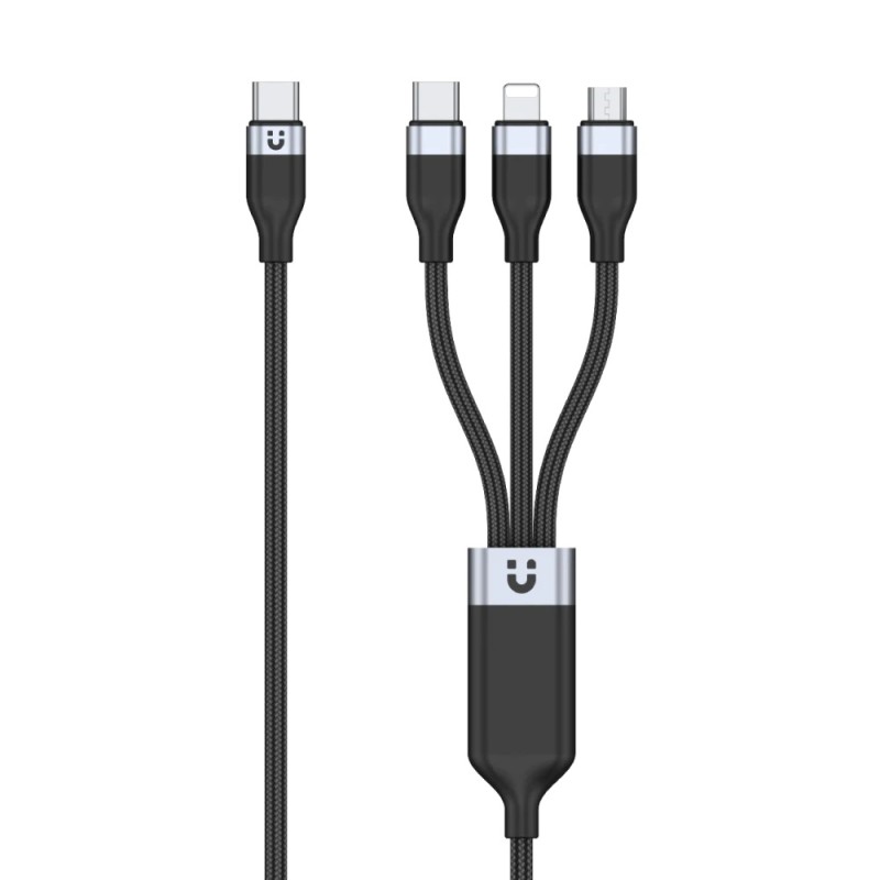 Unitek MC 3in1 Braided USB-C Lightning Micro - C14101BK-1.5M - 3in1 Braided USB-C Lightning Micro