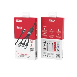 Unitek MC 3in1 Braided USB-C Lightning Micro - C14101BK-1.5M - 3in1 Braided USB-C Lightning Micro