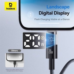 Baseus Cable Lightning to USB-C Display 2 Series Braided 20W 1.0m Black - Lightning to USB-C, Braided, 20W, 1.0m, Black