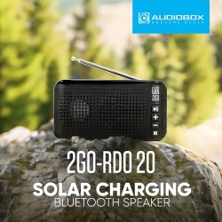 SonicGear AudioBox - 2GO-RDO20 - Portable Solar & USB Rechargeable FM Radio with Bluetooth & Torchlight