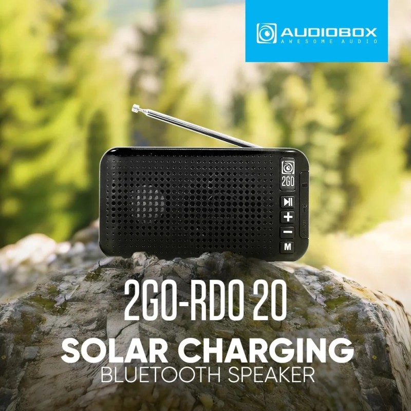 SonicGear AudioBox - 2GO-RDO20 - Portable Solar & USB Rechargeable FM Radio with Bluetooth & Torchlight
