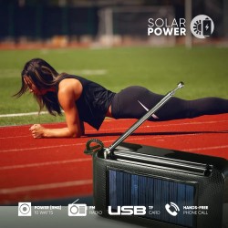 SonicGear AudioBox - 2GO-RDO20 - Portable Solar & USB Rechargeable FM Radio with Bluetooth & Torchlight