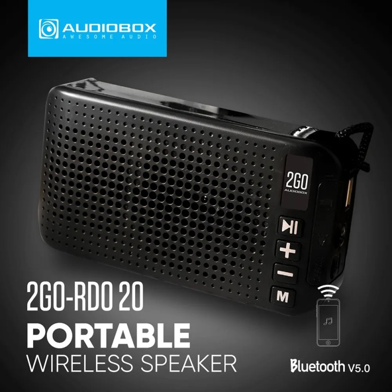 SonicGear AudioBox - 2GO-RDO20 - Portable Solar & USB Rechargeable FM Radio with Bluetooth & Torchlight