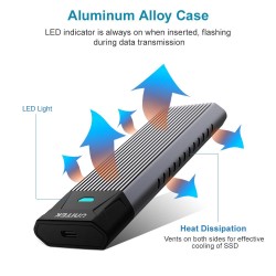 Unitek USB3.1 Gen2 Type-C to M2 SSD NVMe Enclosure - S-1203A - USB3.1 Gen2 Type-C to M2 SSD NVMe Enclosure