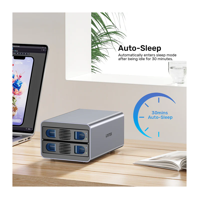 Unitek USB-C 2-Bay External SATA HDD Enclosure - S1308C - with RAID — Buy in Cyprus with Fast Delivery