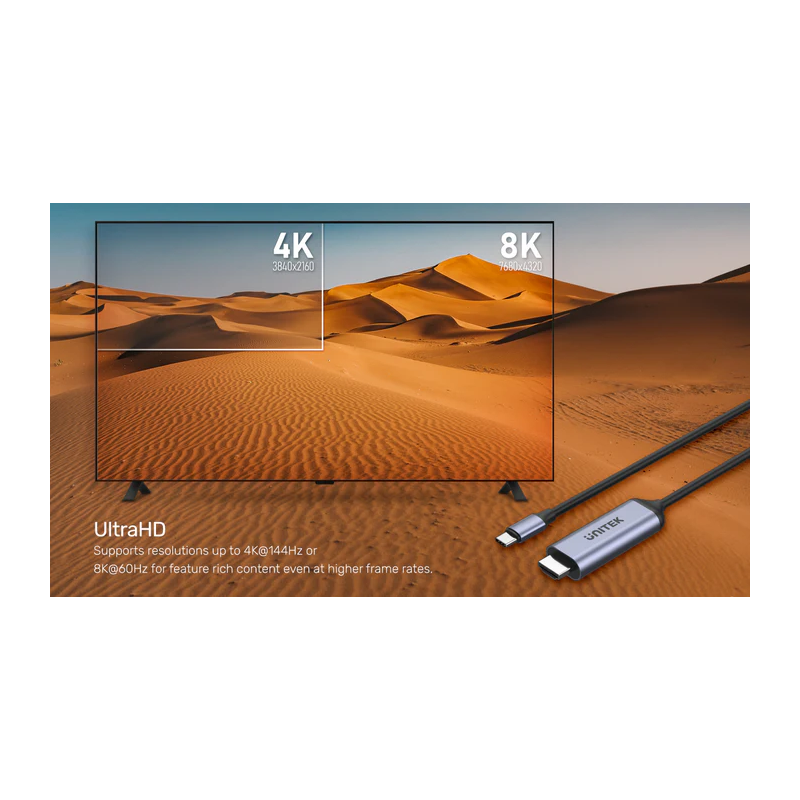Unitek Converter USB-C to HDMI Cable - V1423B - 8K60Hz 1.8m — Buy in Cyprus with Fast Delivery