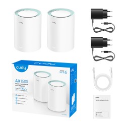 Cudy Mesh AX1500 Dual Band Gigabit Wi-Fi 6 2-Pack - M1500 - AX1500 Dual Band Gigabit Wi-Fi 6 2-Pack