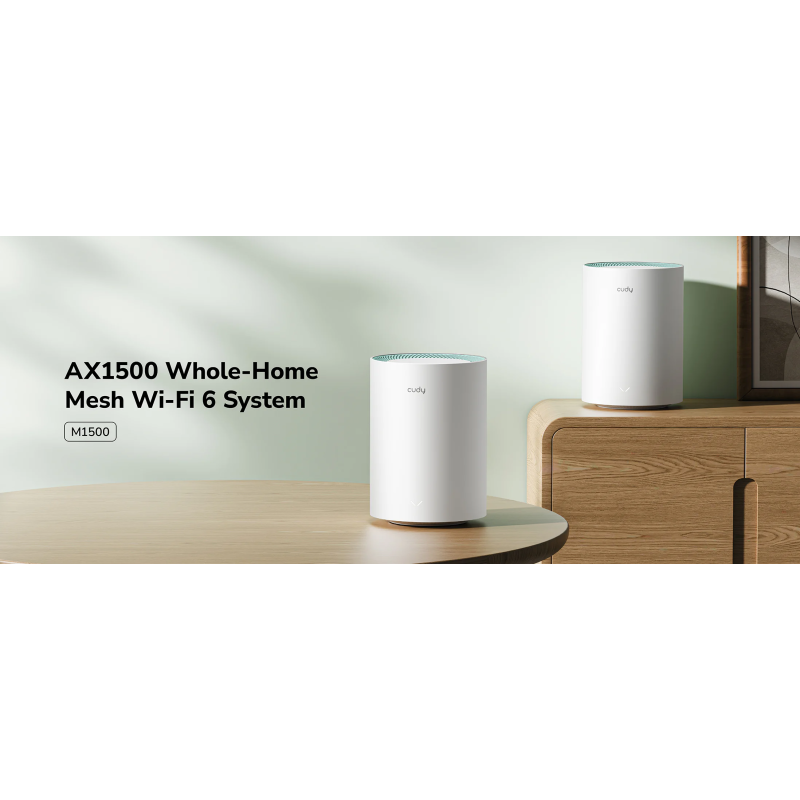 Cudy Mesh AX1500 Dual Band Gigabit Wi-Fi 6 2-Pack - M1500 - AX1500 Dual Band Gigabit Wi-Fi 6 2-Pack