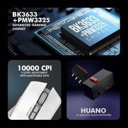 Armaggeddon Gaming Mouse - MIRAGE VII - Wired+2.4G+BT Recharge 7B White — Buy in Cyprus with Fast Delivery