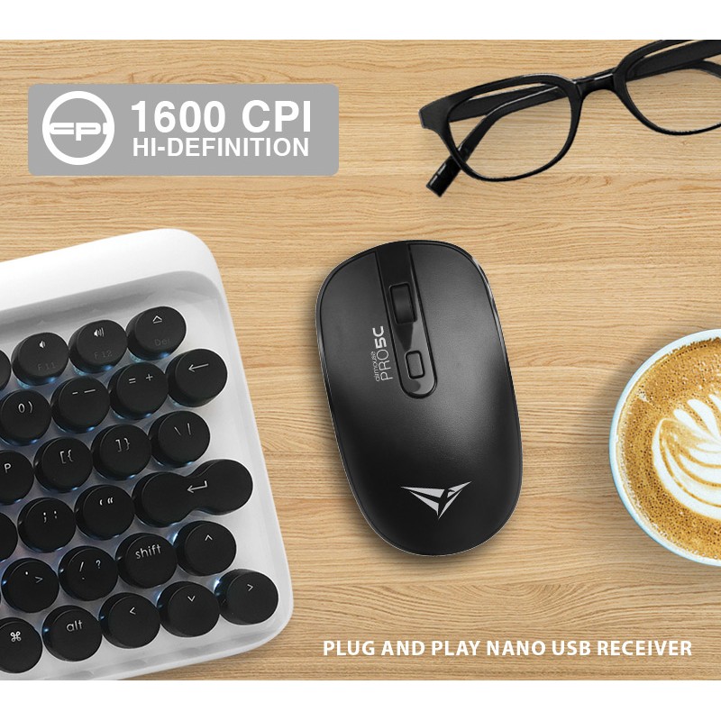 Alcatroz Airmouse Pro - 5C - Wireless Silent Mouse USB-A & USB-C dongle Black — Buy in Cyprus with Fast Delivery