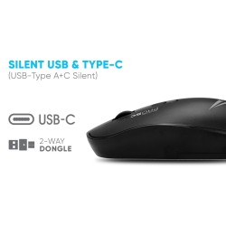 Alcatroz Airmouse Pro - 5C - Wireless Silent Mouse USB-A & USB-C dongle Black — Buy in Cyprus with Fast Delivery
